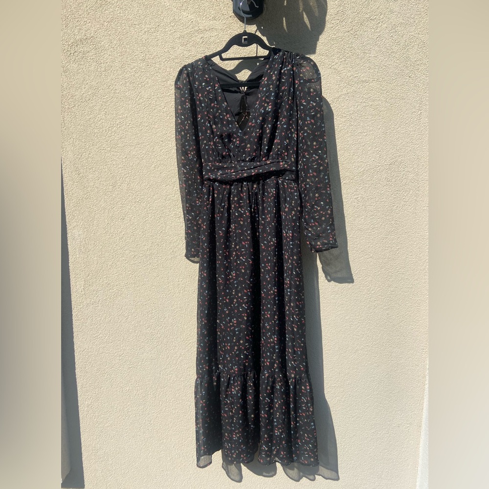Elegant Black Floral Maxi Dress
